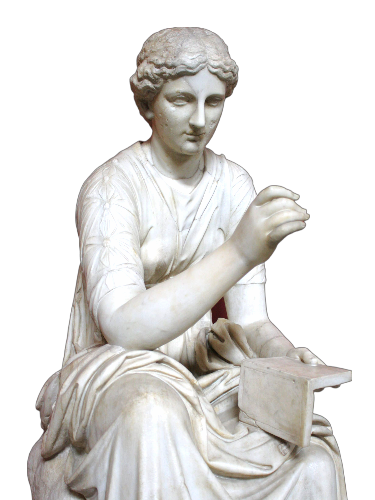 A statue of the Greek muse Calliope.